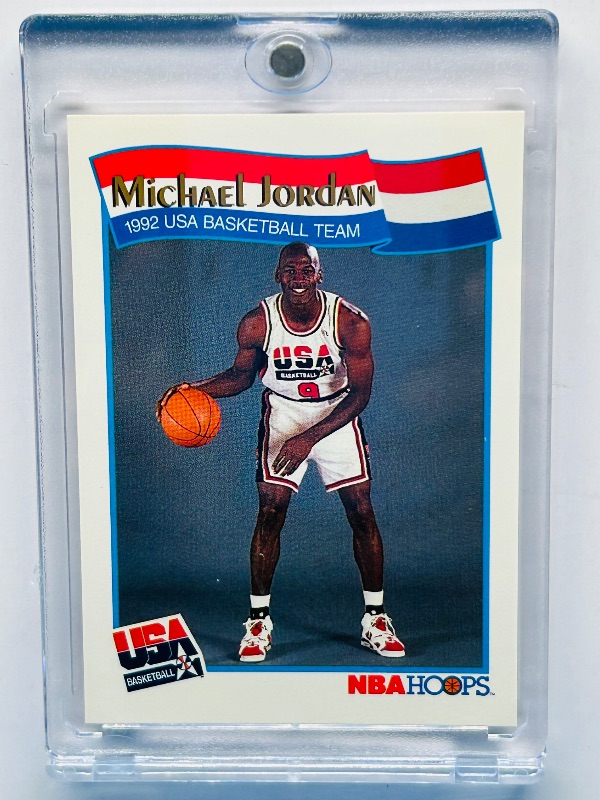 Photo 1 of 699971…Michael Jordan card 55 in hard plastic case