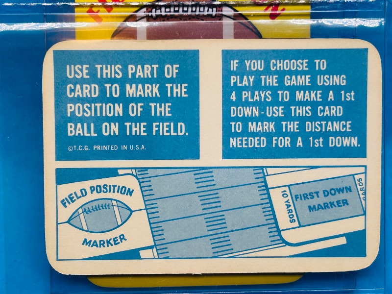 Photo 1 of 699972…6 vintage field position first down marker cards in plastic sleeves 