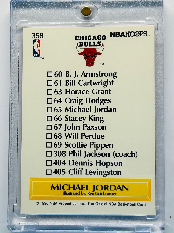 Photo 1 of 699974…Michael Jordan card 358  in hard plastic case