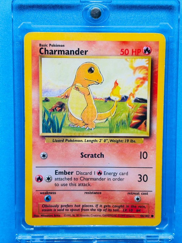 Photo 1 of 699979…Pokémon Charmander card  in hard plastic case