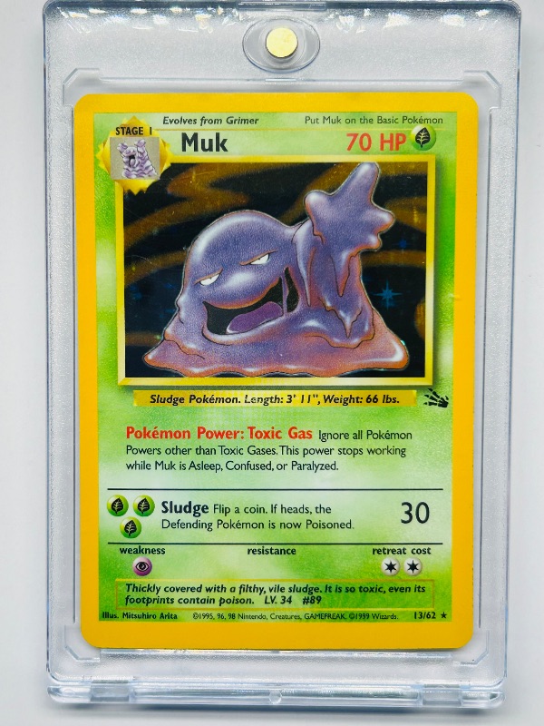 Photo 1 of 699981…Pokémon holo Muk card  in hard plastic case
