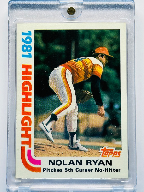 Photo 1 of 699983…1981 Highlights Nolan Ryan card 5  in hard plastic case