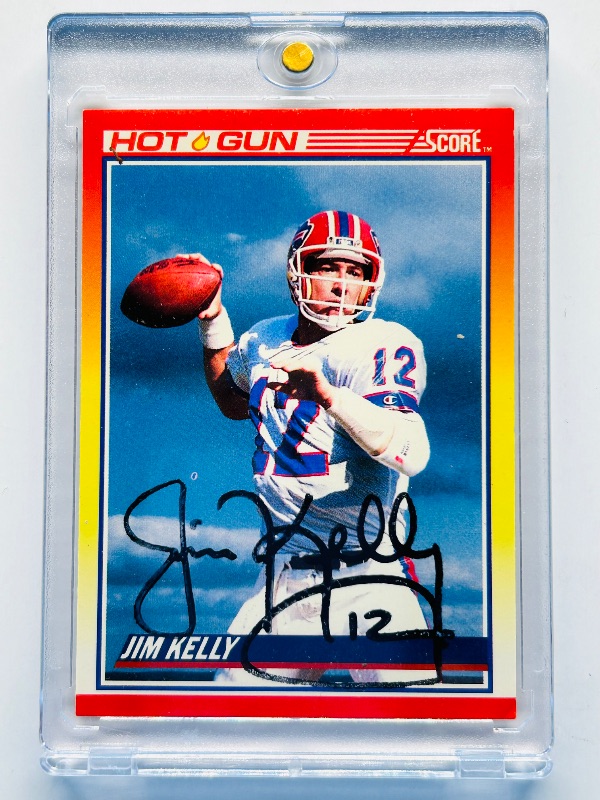 Photo 1 of 699988…autograph Jim Kelly card 318 in hard plastic case