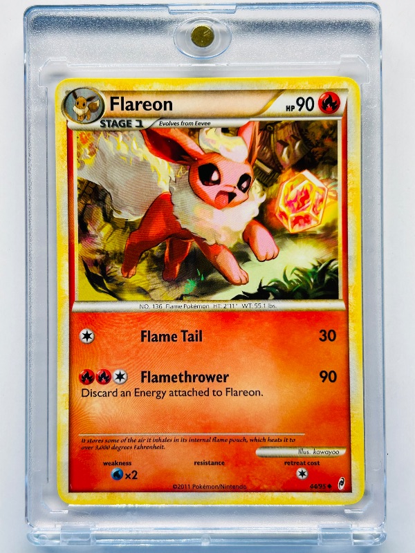 Photo 1 of 699991…Pokémon Flareon card in hard plastic case