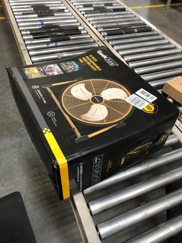 Photo 1 of Geek Aire Rechargeable Outdoor High Velocity Camping Floor Fan, 16” Portable Battery Operated Fan with Metal Blade for Garage Barn Gym Camp, Cordless Industrial Fan, Camping Gear Accessories

