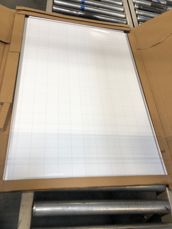 Photo 3 of XBoard Magnetic Dry Erase Whiteboard 36" x 24" - Double Sided Dry Erase White Board Planner, White Board + Grid Pattern White Board, Silver Aluminum Frame with Detachable Marker Tray for School Office 36" x 24" Grid