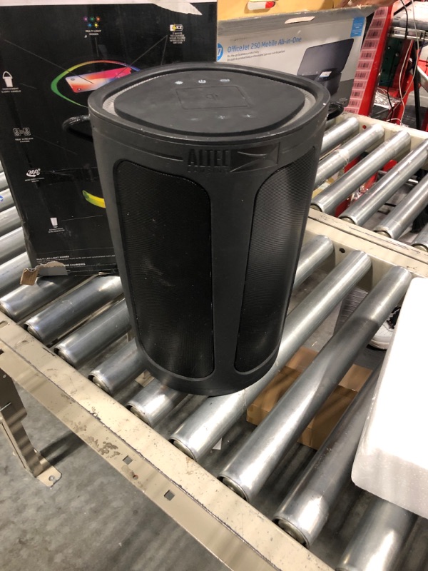 Photo 3 of Altec Lansing Soundbucket XL - Waterproof Bluetooth Speaker with Customizable LED Lights, Qi Wireless Charging, 20 Hours Playtime & 100 Foot Range
***No charging cord***
