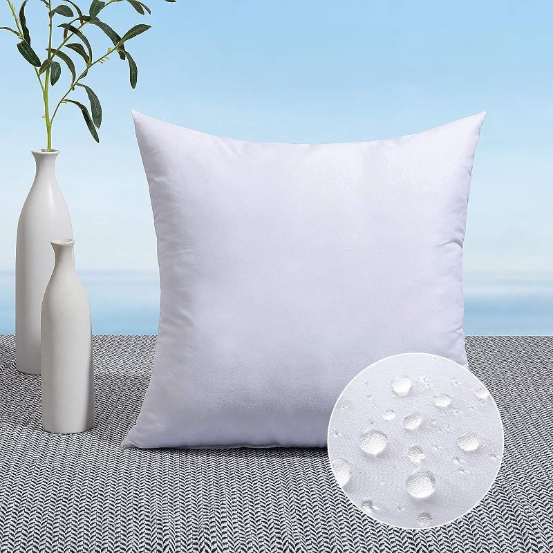 Photo 1 of 18x18 Pillow Insert Throw Pillow Insert, Outdoor Pillows Water-Resistant Premium Outdoor Pillow Stuffer Sham Square for Couch Sofa Patio Furniture Cushion Porch Swin