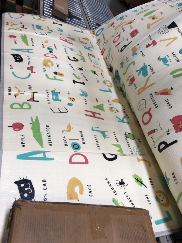 Photo 1 of Baby Play Mat 79" X 71",Reversible Waterproof Foldable Foam Floor Playmat for Kids Toddlers, Extra Large Anti- Slip Baby Crawling Mat
