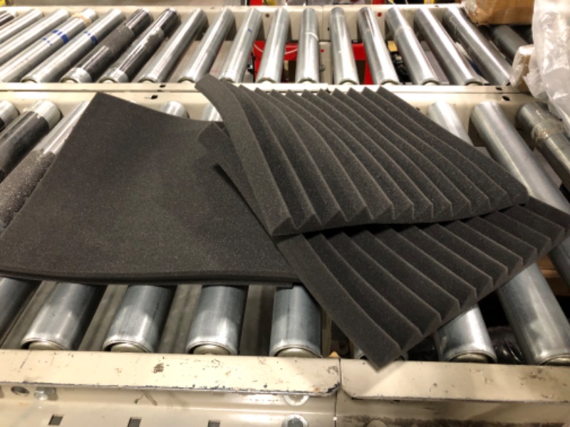 Photo 1 of 26 Pack Acoustic Panels 1 X 12 X 12 Inches - Acoustic Foam - Studio Foam Wedges - High Density Panels - Soundproof Wedges - Charcoal 26 sqft