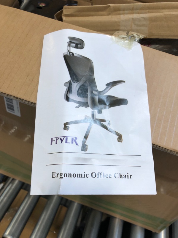 Photo 4 of Frylr Ergonomic Home Office Desk Chair with Flip-up Arms and Headrest - Perfect for Big and Tall Users/Adjustable Lumbar Support/450 lbs Heavy Duty Office Chair?Black? Black Heavy Duty Office Chair