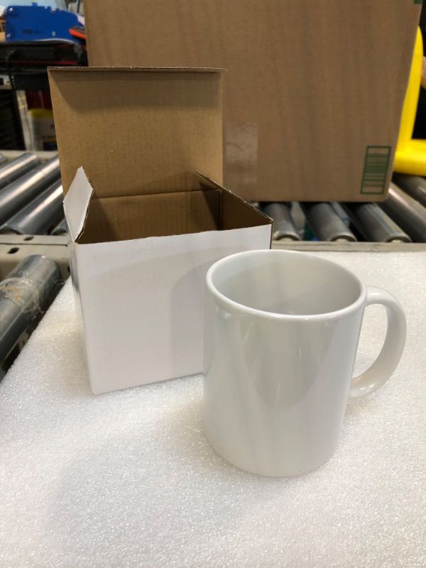 Photo 1 of 11 OZ White Coffee Mug with Large Handle, 1 count, (with gift box)