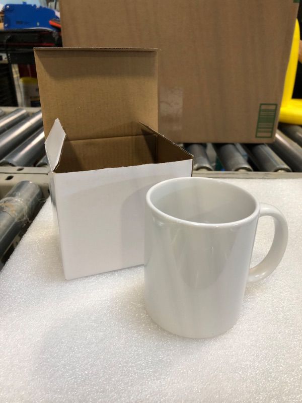 Photo 3 of 11 OZ White Coffee Mug with Large Handle, 1 count, (with gift box)