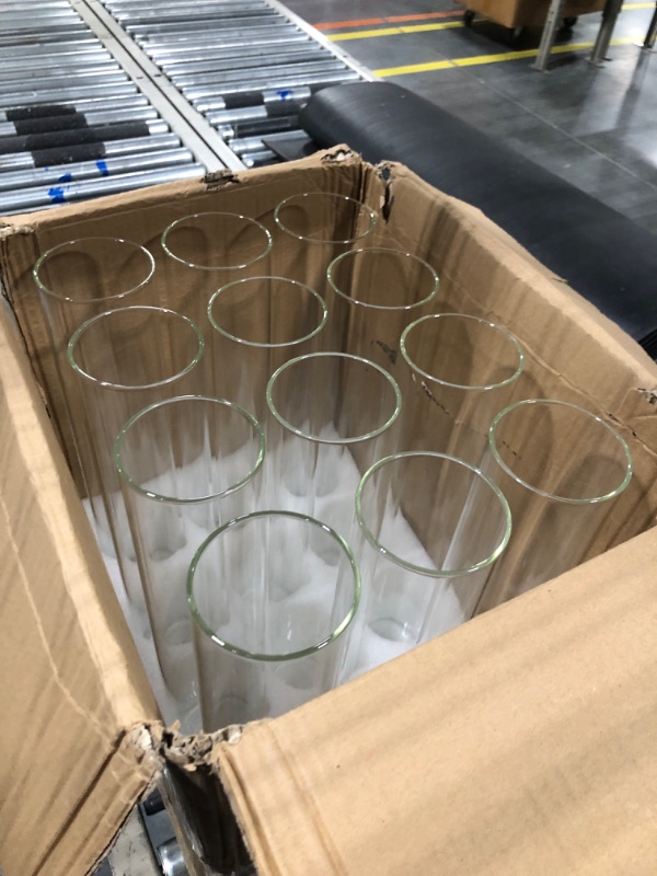 Photo 3 of 12 Pack Glass Clear Cylinder Vases Tall Floating Candle Holders Centerpiece Table Vases for Home Wedding Decorations Formal Dinners (4 x 3.35 Inch)