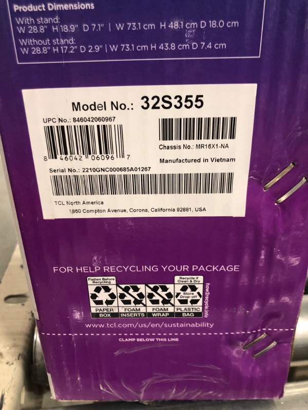 Photo 1 of TCL 32" Class 3-Series HD 720p LED Smart Roku TV - 32S355