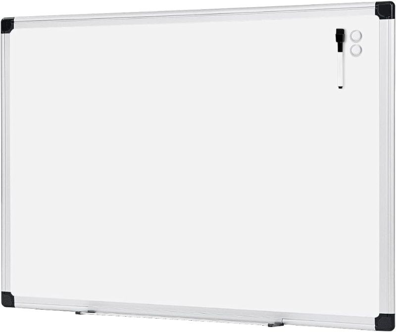 Photo 1 of Amazon Basics Magnetic Dry Erase White Board, 36 x 46-Inch, Aluminum Frame, Silver/White
***Dents/ slightly bent***
