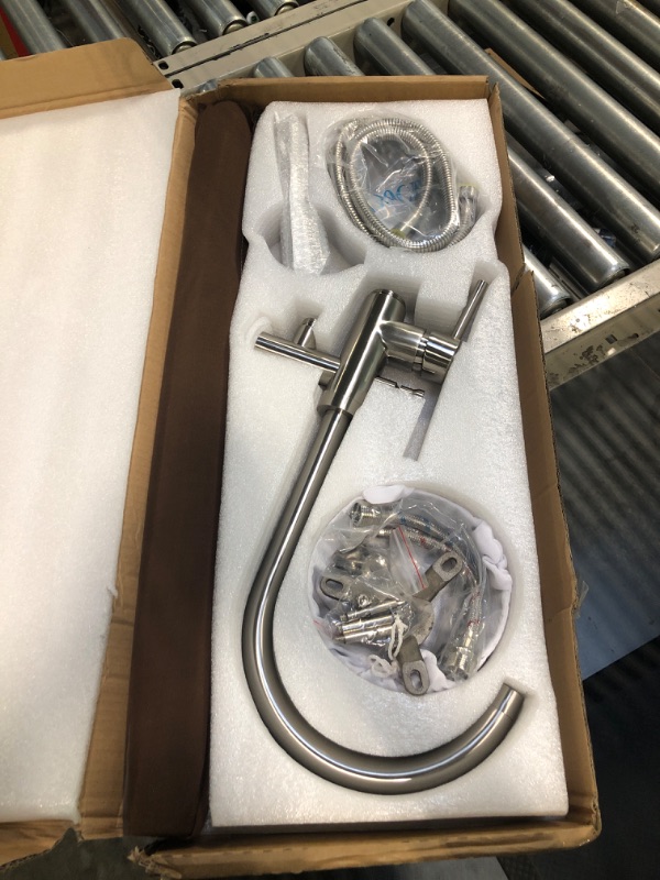 Photo 1 of ???????? ????? ????? ??????? ?????? ???????????? ??? ?????? Brushed Nickel Standing Shower Faucets with Handheld Shower Swivel Spout Mixer Taps