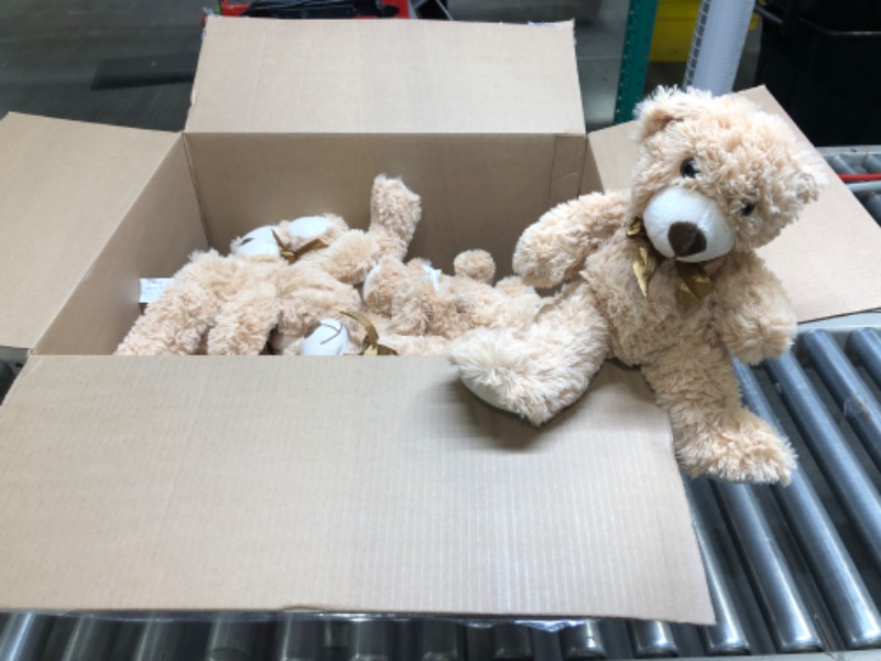 Photo 3 of Zhanmai 12 Packs Bears Stuffed Animals Plush Toys 12 Inches Cute Stuffed Bear Plush Soft Bear Shaggy Bear for Baby Shower Gender Reveal Birthday Gifts (Light Brown)