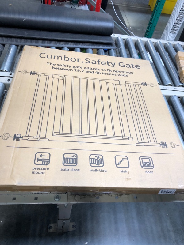 Photo 1 of Mom's Choice Awards Winner-Cumbor 29.5-46" Auto Close Safety Baby Gate, Extra Tall and Wide Child Gate, Easy Walk Thru Durability Dog Gate for House, Stairs, Doorways, Gray 30.5" Tall Gray