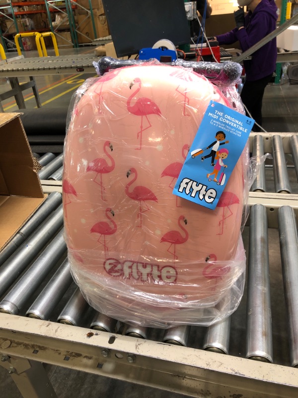 Photo 1 of FLYTE 18 Inch Midi Kids Luggage Scooter Suitcase - Fifi The Flamingo, Hardshell, Ride On with Wheels, 2-in-1, 25 Litre Capacity, Pink, Fifi the Flamingo