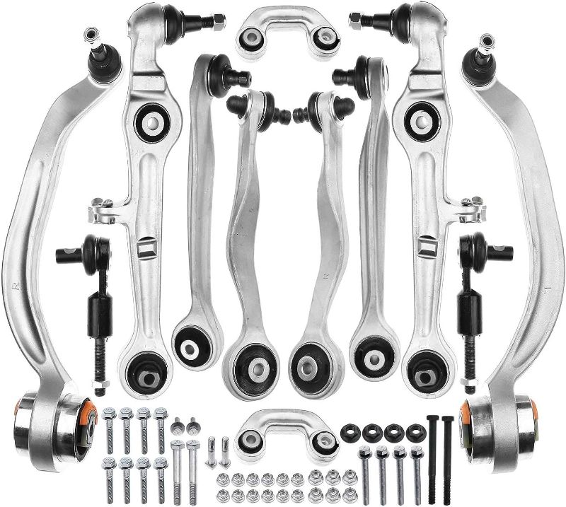 Photo 1 of A-Premium Set of 12Pcs, Upper Control Arm, Lower Control Arm, Outer Tie Rod End, Sway Bar Link, Compatible with Audi B6 B7, A4 2000-2008, A4 Quattro 2000-2008
