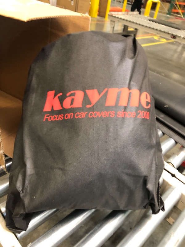 Photo 3 of Kayme Layered Car Cover Waterproof All Weather for Automobiles, Outdoor Full Cover Rain Sun UV Protection Cotton, Unknown Size