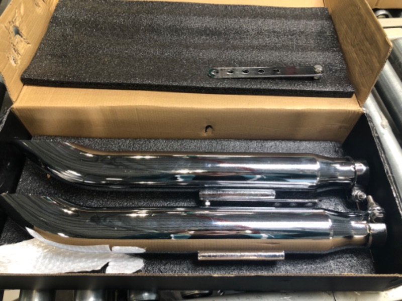 Photo 1 of SpeedPark Motorcycle Muffler Baking Paint Stainless Steel Muffler Universal Exhaust Muffler Pipe (chorme) 2 pcs.