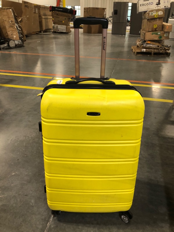 Photo 2 of ***ONLY LARGE SUITCASE***  Rockland Melbourne Hardside Expandable Spinner Wheel Luggage, Yellow, (Large, 28")