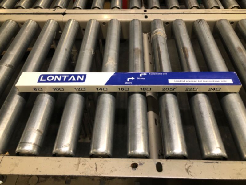 Photo 2 of 1 Pair 20 Inch Drawer Slides 3-Section Silver Full Extension Ball Bearing Side Mount Drawer Slides-LONTAN Metal Cabinet Drawer Glides Tool Box Trash Can Slider Dresser Runners 100 LB Capacity
