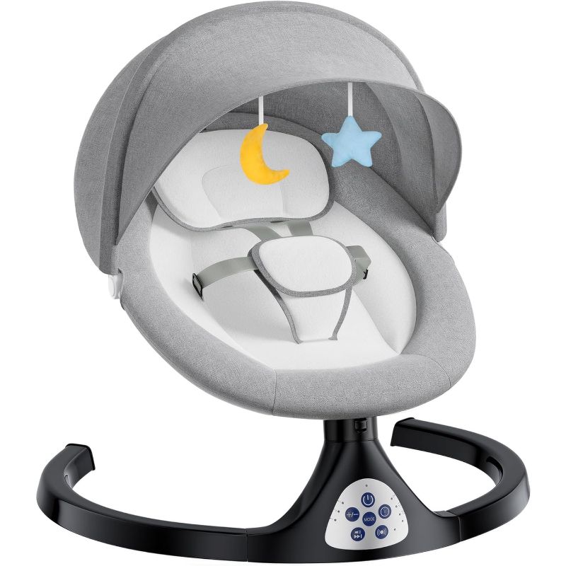 Photo 1 of kmaier Electric Baby Swing for Infants, Baby Rocker for Infants, Adapter & Battery Operated, Indoor & Outdoor Use, 
***stock photo is a similar item, not exact***