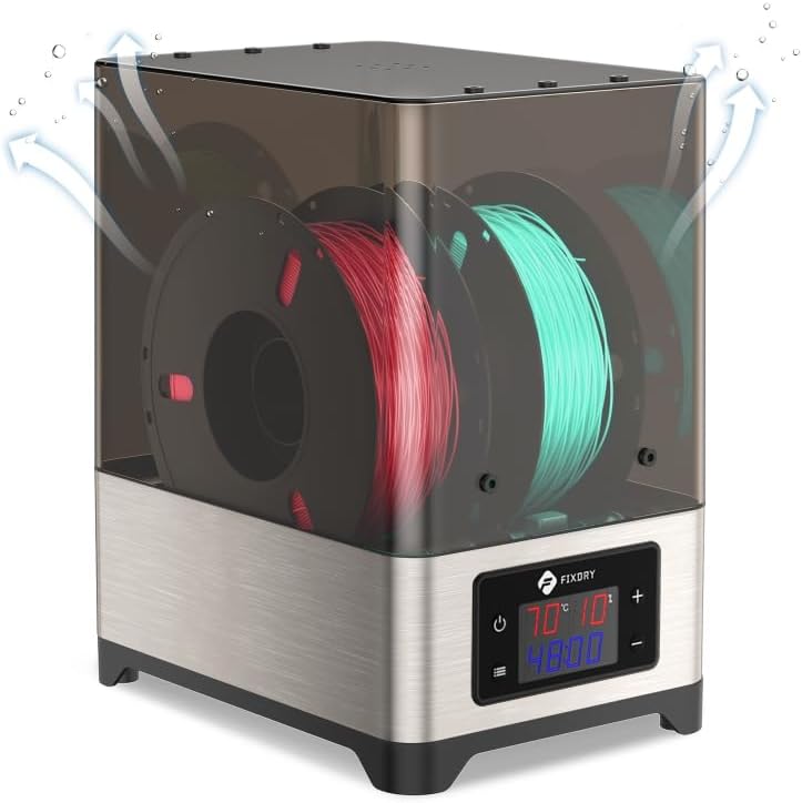 Photo 1 of FIXDRY 3D Printer Filament Dryer with Fan, 110W PTC Heated Fast Reduce Humidity, Temperature Timing Control Dehydrator Dryer Box, 2 Spool Compatible with 1.75mm, 2.85mm, 3.00mm

