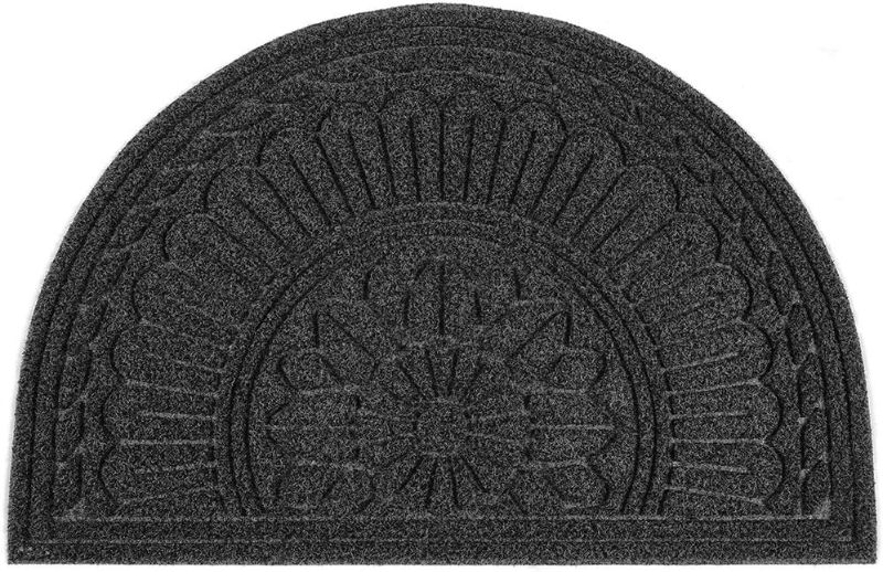 Photo 1 of  Half Round Rug, Outdoor Welcome Mats for Front Door, Half Moon Indoor/Outdoor Mats Waterproof, Black
***Stock photo shows a similar item, not exact***