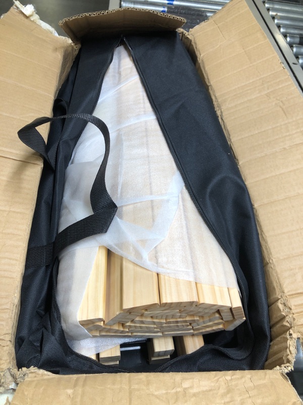Photo 1 of CALEPTONG Portable Camping Folding Wood Table Outdoor Picnic Table, Cake Roll Wooden Camping Table with a Bag for Picnic Camping, BBQ, Travel - 51 Inches