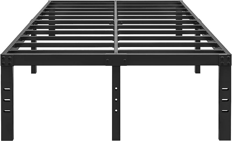 Photo 1 of ALDRICH 18 Inch Metal Bed Frame Queen Size - Black Basic Anti Squeak Steel Slats Platform, Easy Assembly Heavy Duty Noise Free Bedframes, No Box Spring Needed
