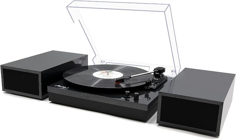 Photo 1 of 
LP&No.1 Bluetooth Vinyl Record Player with External Speakers, 3-Speed Belt-Drive Turntable for Vinyl Albums with Auto Off and Bluetooth Input,Orang