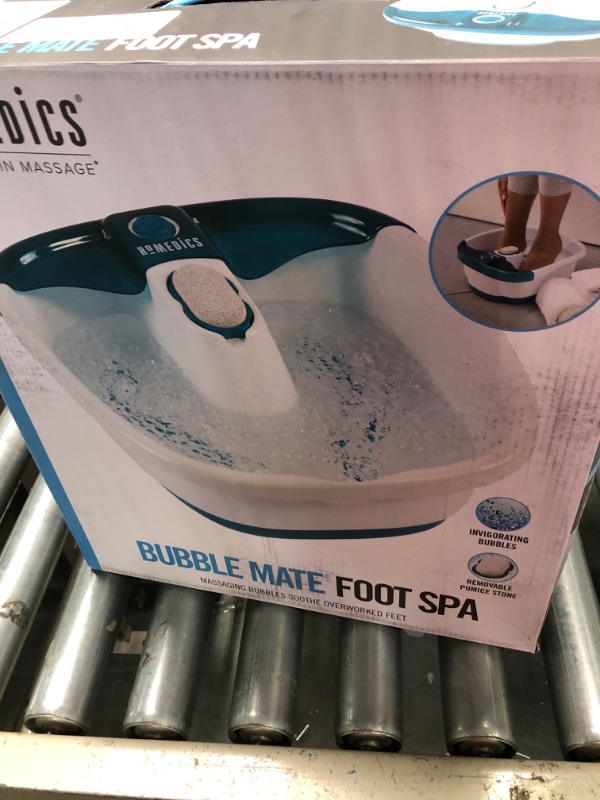 Photo 2 of HoMedics Bubble Mate Foot Spa, Toe Touch Controlled Foot Bath with Invigorating Bubbles and Splash Proof, Raised Massage nodes and Removable Pumice Stone