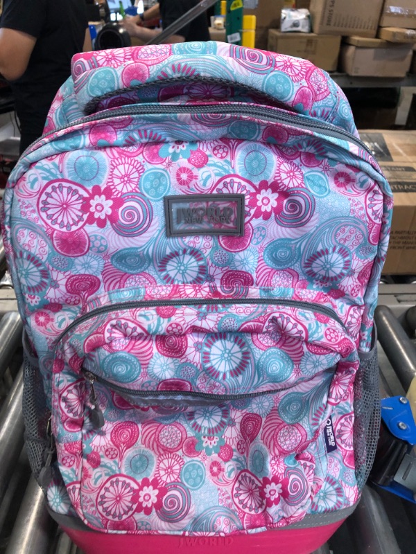 Photo 3 of J World New York Sunrise Rolling Backpack, Blue Raspberry, One Size, 18"