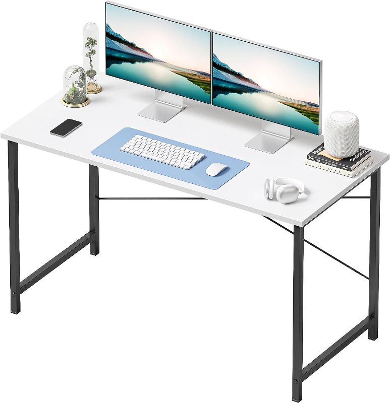 Photo 1 of CubiCubi Computer Desk, 47 inch Office Desk, Modern Simple Style PC Table for Home, Office, Study, Writing, White