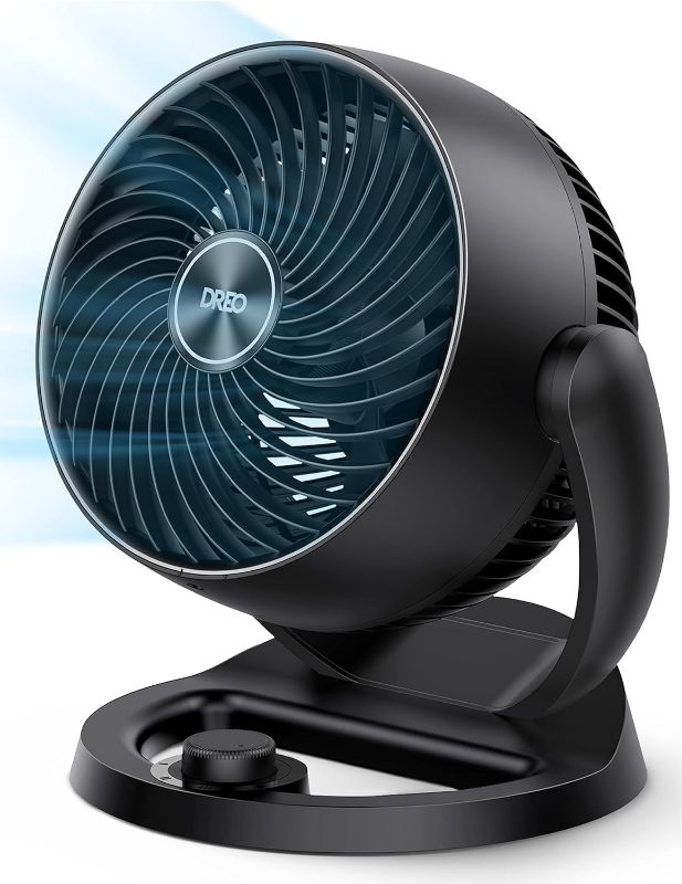 Photo 1 of Dreo Fans for Home Bedroom, Table Air Circulator Fan for Whole Room, 9 Inch, 70ft Strong Airflow, 120° adjustable tilt, 28db Low Noise, Quiet, 3 Speeds, 2023 New Desk Fan for Office, Kitchen, Home