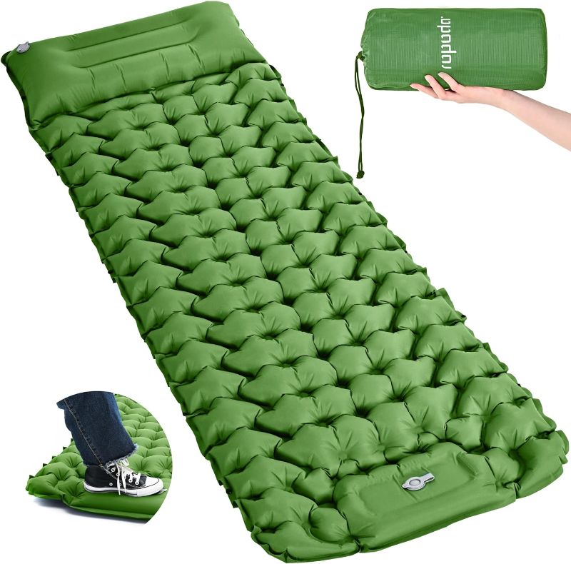 Photo 1 of 
ropoda Extra Thickness 3.9'' Inflatable Sleeping Pad for Camping with Pillow, Built-in Foot Pump, 77''*27'' Sleeping Mat with Carry