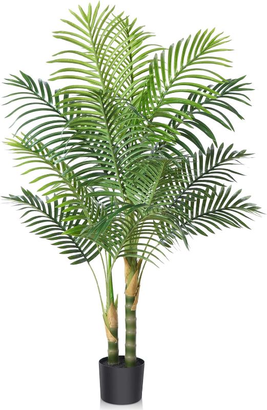 Photo 1 of 
Kazeila Artificial Golden Cane Palm Tree, 4FT Fake Tropical Palm Plant, Pre Potted Faux Greenry Plant for Home Decor Office House Living Room Indoor