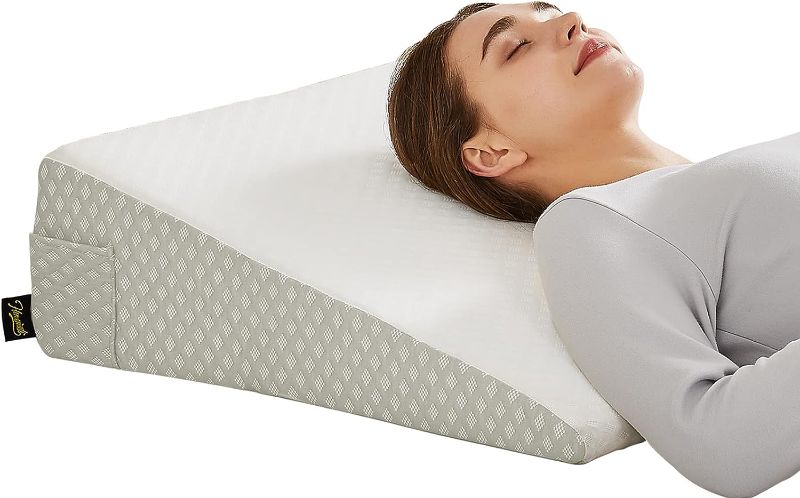 Photo 1 of 
Homemate Upgraded 7.5 Inch Bed Wedge Pillow for Sleeping?Luxurious Foam Wedge Pillow for Back Head Legs Support?Triangle Wedge Pillow for After Surgery Acid