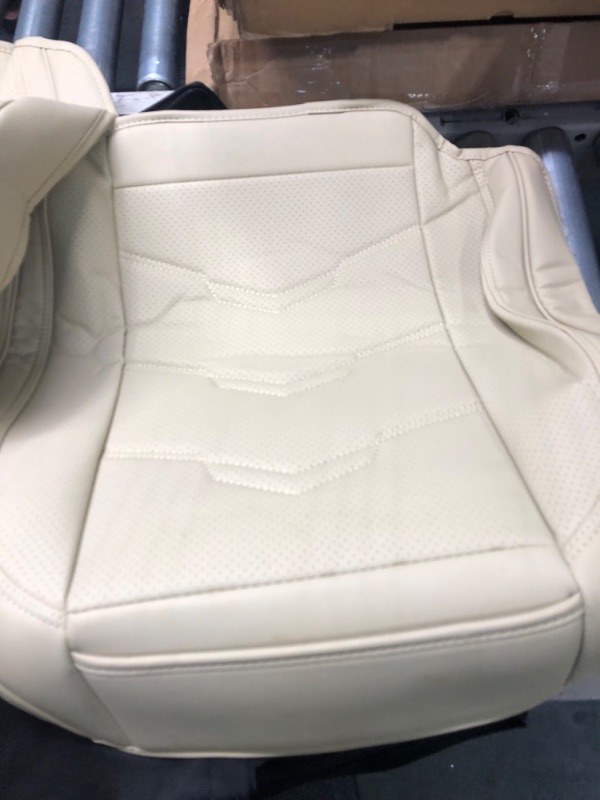 Photo 1 of Seat Bottom Covers Synthetic Leather Compatible with 2003-2007 GMC Sierra & Chevrolet Silverado 1500/2500/3500 2006-2007 Chevrolet Avalanche - Medium Neutral Tan 522- Driver & Passenger- Two Packages Tan 522 Bottom Covers-Driver & Passenger