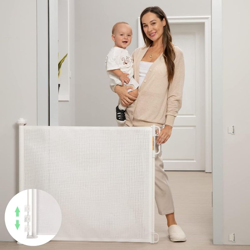 Photo 1 of 
Retractable Baby Gate, Momcozy Mesh Baby Gate or Mesh Dog Gate, 33" Tall,Extends up to 55" Wide, Child Safety Gate for Doorways, Stairs, Hallways