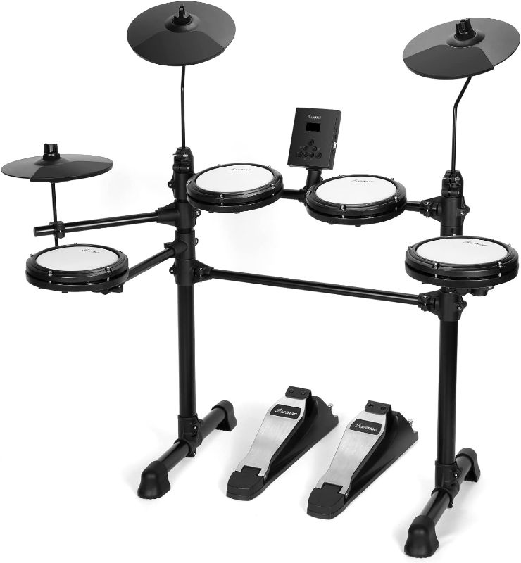 Photo 1 of 
Asmuse Electronic Drum Set, Electronic Drum Kit for Beginner with 180 Sounds, 209 Preloaded Sounds, 50 Play-Along Songs, Recording Capability, Cymbals