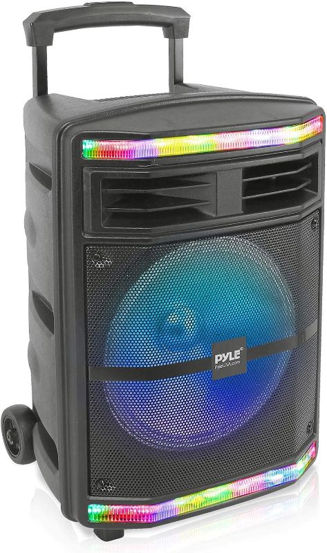 Photo 1 of 
Pyle Portable Bluetooth PA Speaker System - 600W Bluetooth Speaker Portable PA System W/ Rechargeable Battery 1/4" Microphone In, Party Lights, MP3/USB