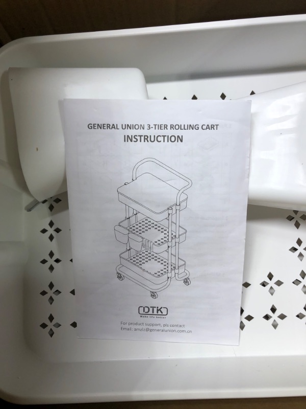 Photo 5 of DTK 3 Tier Utility Rolling Cart with Cover Board