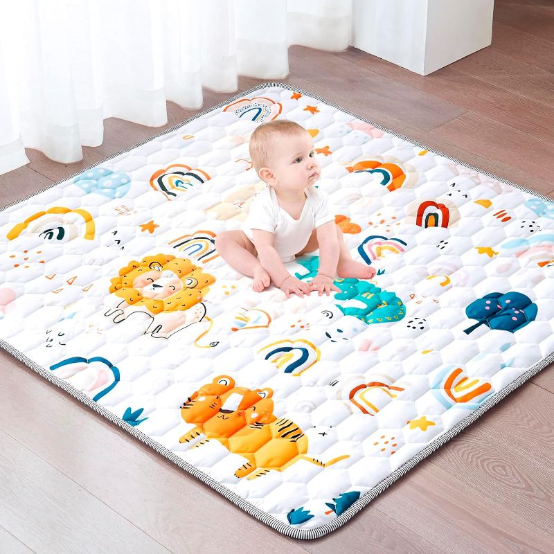 Photo 1 of 
Entserk Portable Baby Play Mat 43" X 43,One-Piece Washable Crawling Mat,Non-Slip Foldable Playpen Mat for Kids,Baby Playmat Floor Mat for Infants