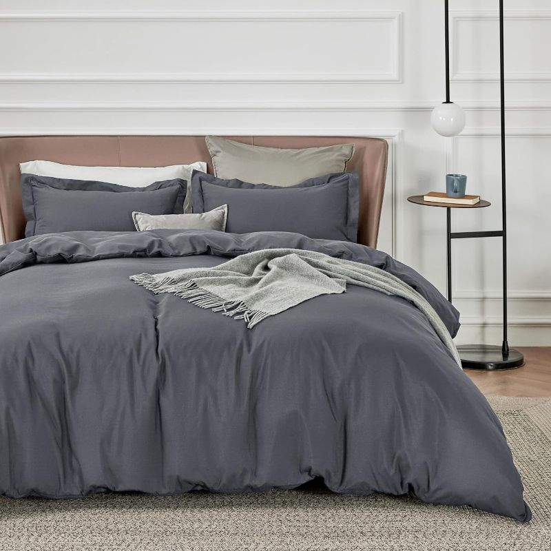 Photo 1 of 
Bedsure Dark Grey Duvet Cover Queen Size - Soft Brushed Microfiber Duvet Cover 