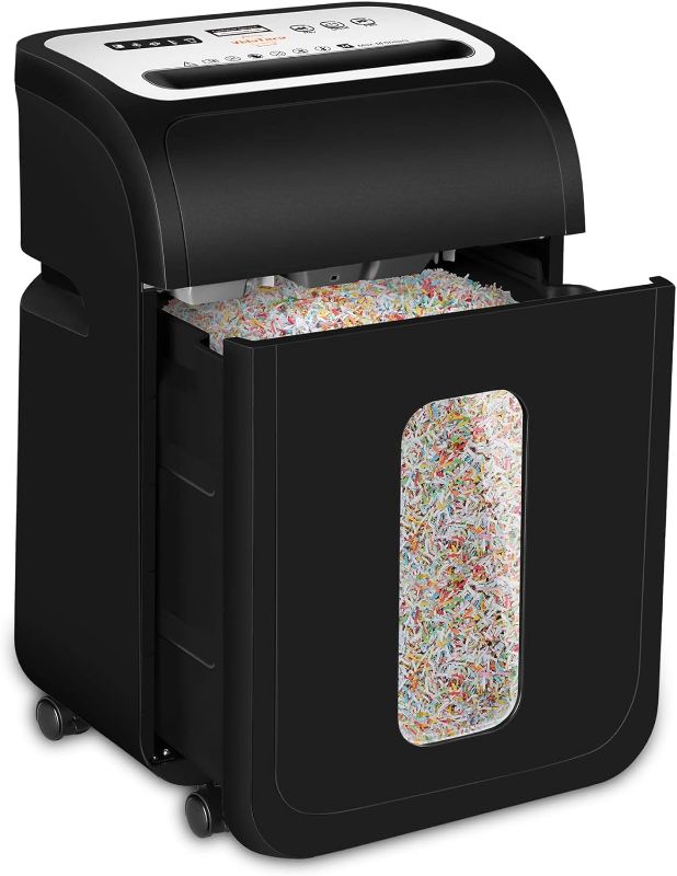 Photo 1 of Paper Shredder for Home Office,VidaTeco 14-Sheet 60-Mins Micro Cut Shredder with US Patented Blade,Shred Card/CD/Clip/Staple,Shredder for Home Use Heavy Duty,AUTO Jam Proof,5.3-Gallon Pullout Bin(ETL)